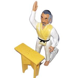 1986 Remco The Karate Kid Mr. Miyagi Action Figure with Break-Away Board